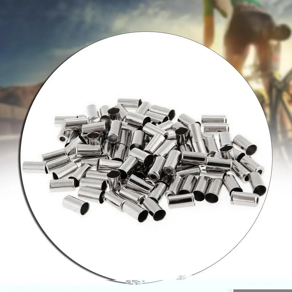 

100 Pcs CNC 5mm Shift Brake Cable Housing Cap Line Aluminum Tips Inner Ferrule Crimp Ring End Outer Cable Y1M0
