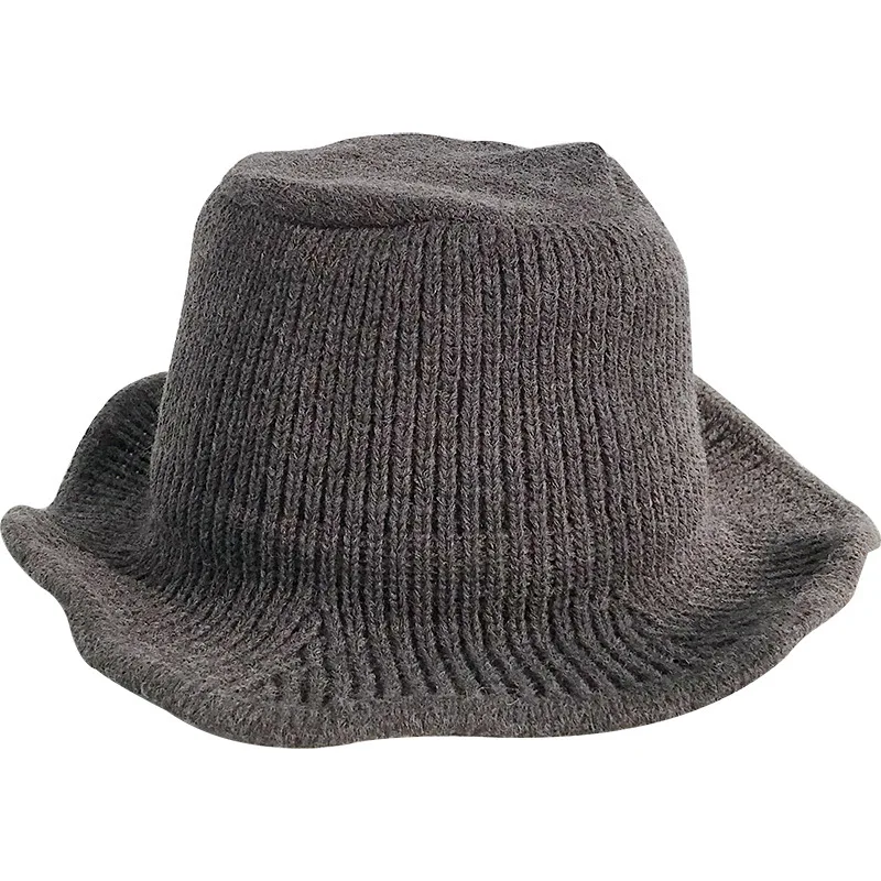 

Retro wool blend knitted fisherman hat female autumn and winter warm woolen hat wild Japanese basin hat tide