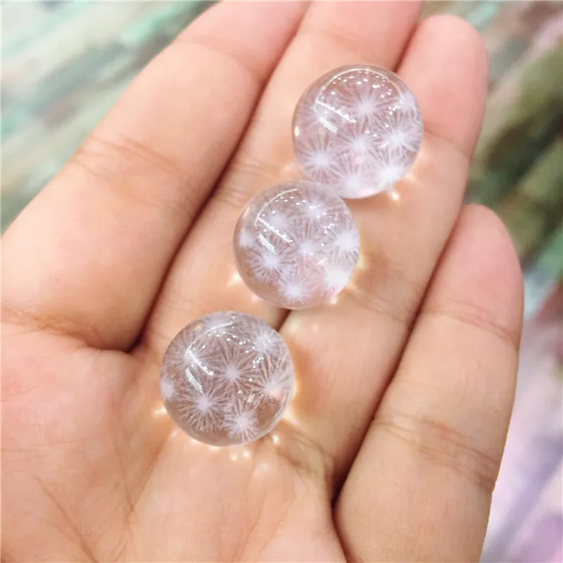 Новое поступление натуральный белый кристалл лазер lucky snow ball DIY кулон ожерелье