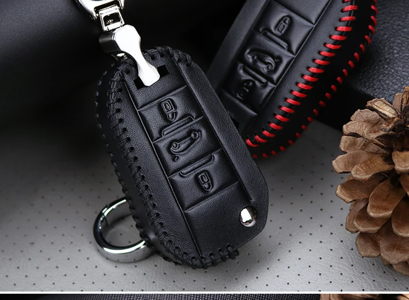 Натуральная кожа ключа автомобиля чехол для peugeot 2008 5008 206 308 508 107 807 407 sw 301 трусики-боксеры с брелком-держателем для ключей аксессуары