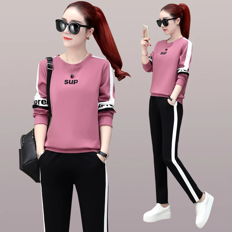 Повседневная спортивная одежда комплект из 2 предметов для женщин весна и осень