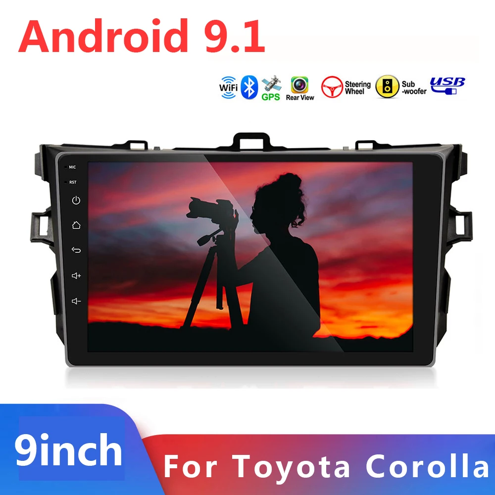 Автомагнитола 2 Din android 9 1 Гб + 32 ГБ мультимедийный плеер для Toyota Corolla E140/150 2007 2008 2009