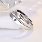 Кольцо с Луной и солнцем для мальчиков и девочек, простое регулируемое серебряное кольцо для пар, бижутерия для друзей, 1 шт.