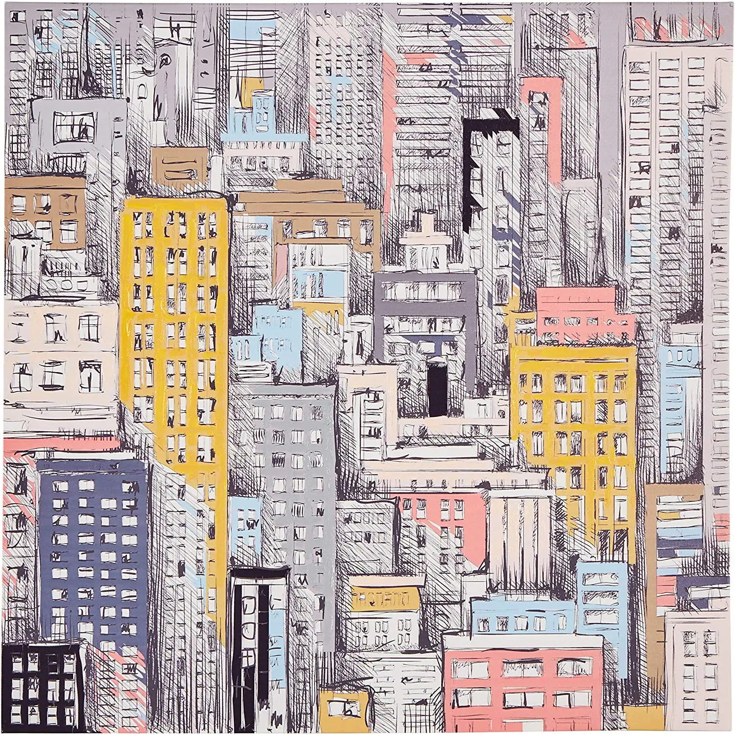 

City Print Wall Art Decor Multicolor Tapestries