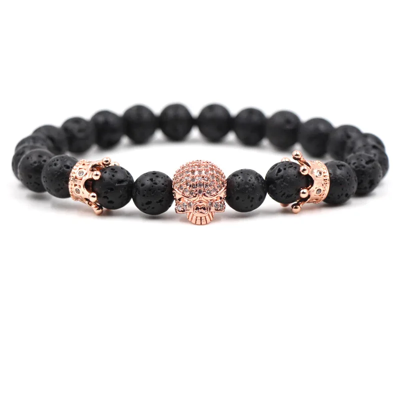 Мужской браслет из натурального лавового камня Тибетский Будды браслеты с