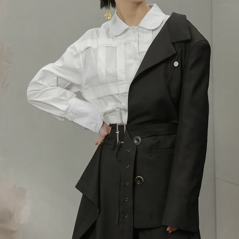 LANMREM 2020 Весна Новый модный тренд женский с длинным рукавом сплошной цвет