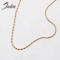joolim jewelry wholesale flat bead chain spliced round snake chain necklace waterproof gold jewelry