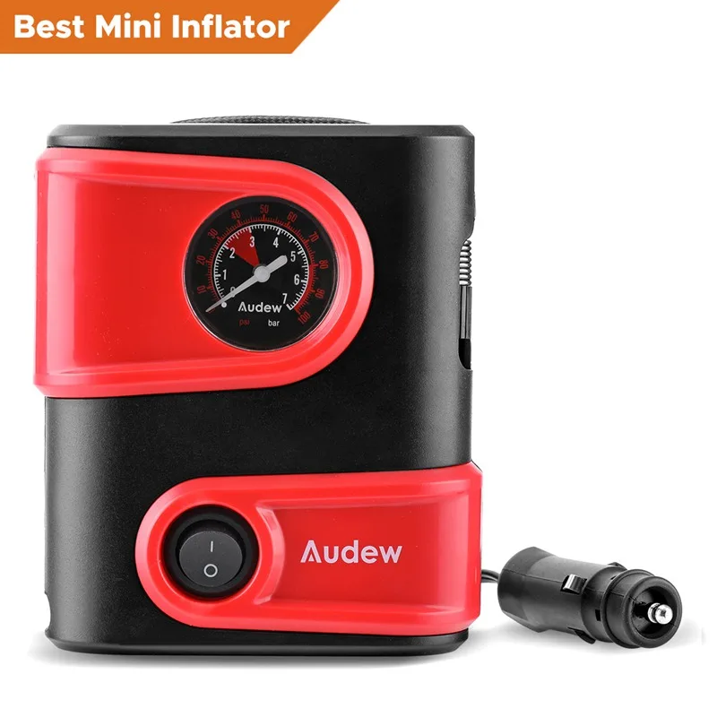 Red DC12V 100PSI автомобильный воздушный компрессор, надувной насос на выходе, компактный портативный автомобильный насос для шин, насос для автомобилей, велосипедов, мотоциклов - Название цвета: Red