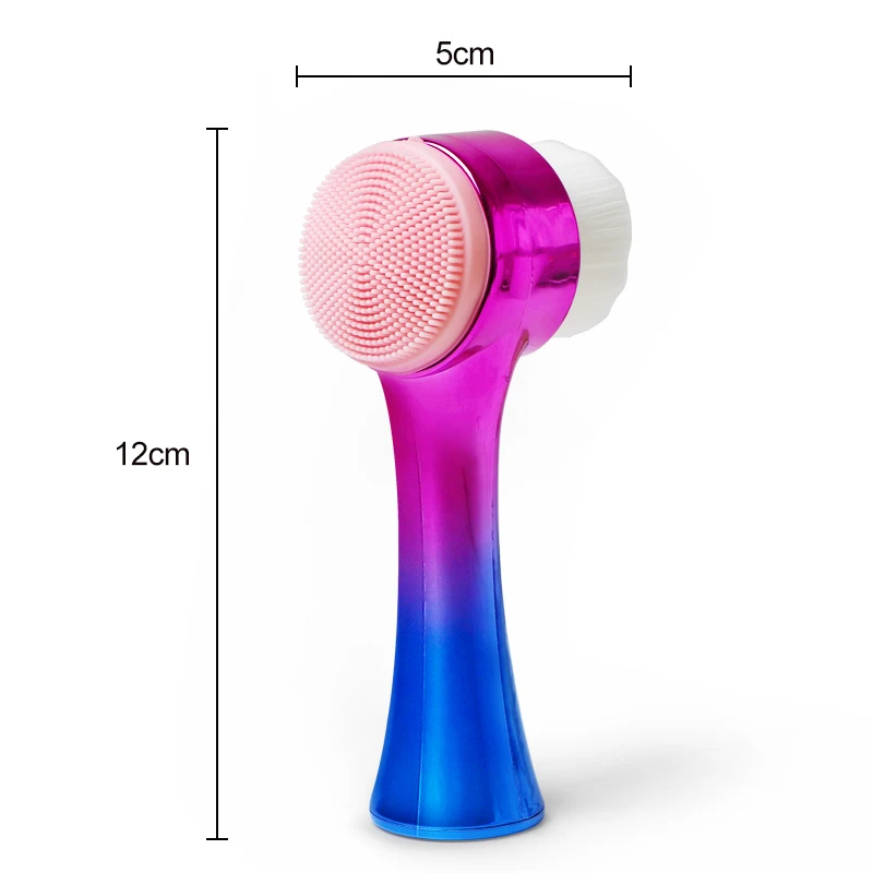 

Double-Sided Silicone Skin Care Tool Facial Cleanser Brush Face Cleaning Fine Fiber Facial Massage Washing Product Skin Care New