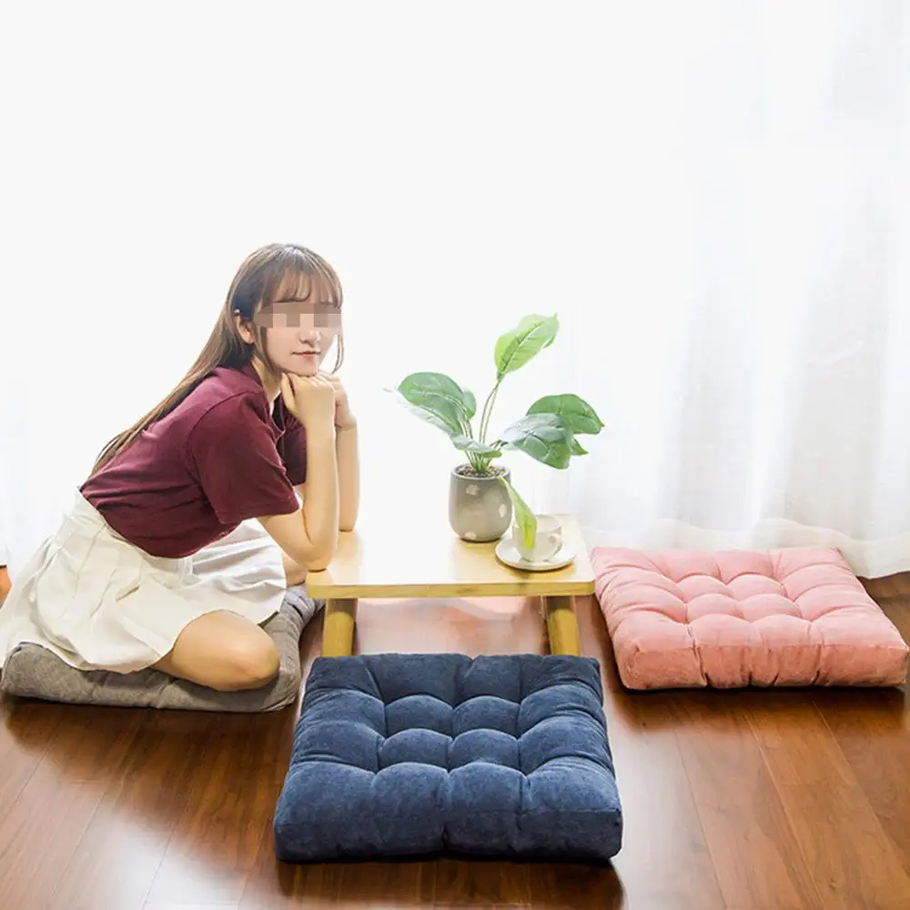 

Ehomebuy Square Cushion Futon Tatami Chair Corduroy Cushions Seat Pad for Home Decor Pillows Chair Cushions 40X40Seat Pad Pouf