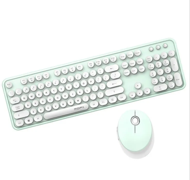 Buy Retro Punk Wireless Keyboard and Mouse Set Gaming Keyboards Fashion Bluetooth Gamer for Laptop PC Computer Kit on