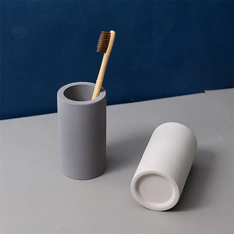 

Diatomite Toothbrush Holder Cup Toothpaste Makeup Brushes Razors Holder Bathroom Countertop Organizer Bathroom Accessories