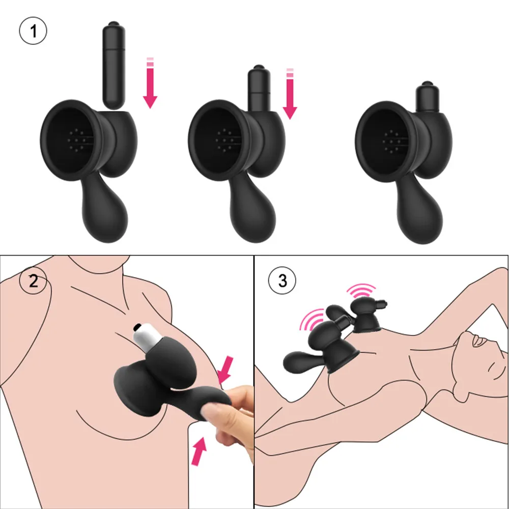 Nipple Sucker Vibrating Breast Pump Powerful Bullet Vibrator Stimulator Clit Teasers Suck Cup Massager for Female | Красота и