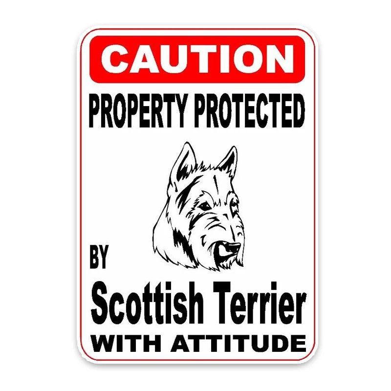 

New Personality Car Stickers Property Protected By Scottish Terrier Dog The Tail of The Motorcycle Decals PVC 14cm *10cm