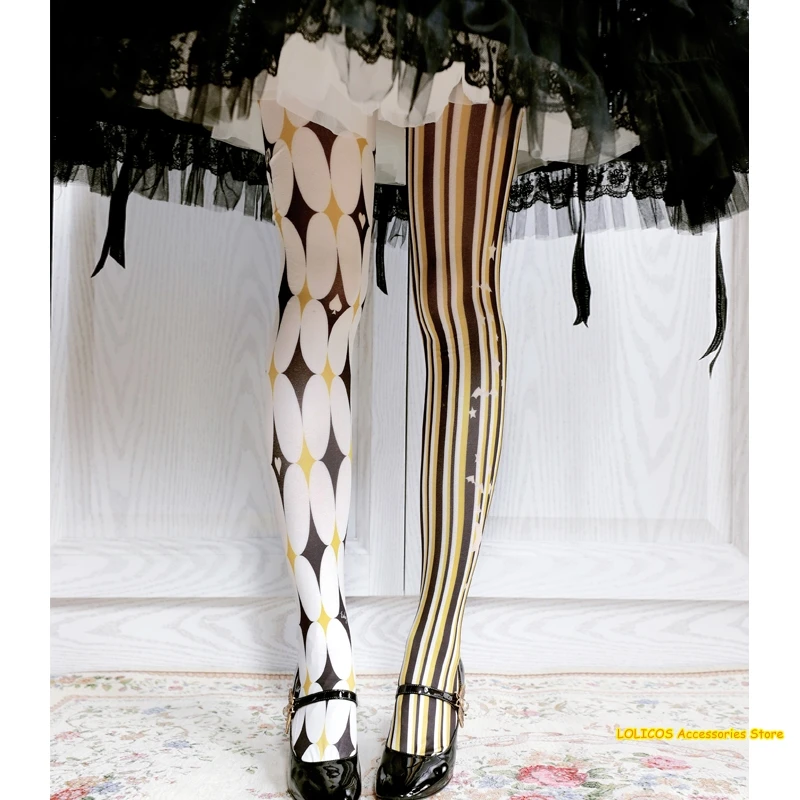 Колготки в полоску клоуна для Хэллоуина облегающие Женские колготки готическом