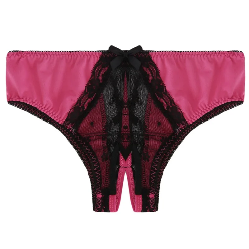 

2020 Woman Sexy Panties Lace Transparent Fun Briefs Opening Crotch Panties Perspective Female Fashion Underwear