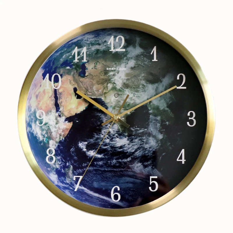 

GEEKCOOK Luminous Wall Clock Modern Design Voice Control Silent Night Lights LED Glowing Clocks Living Room Decor