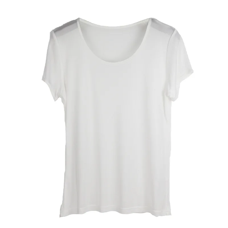 Женские футболки из 100% чистого шелка повседневные однотонные ярких цветов с