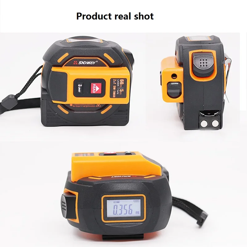 Ручной инфракрасный лазер 60 м 40 измерительная лента 5 2 в 1 ЖК цифровой дисплей