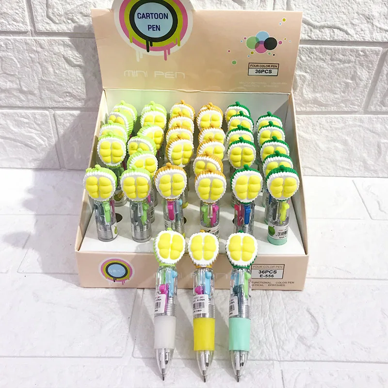 

36 pcs/lot Creative Durian 4 Colors Ballpoint Pen Mini Fruit ball pens School Office writing Supplies Stationery Gift