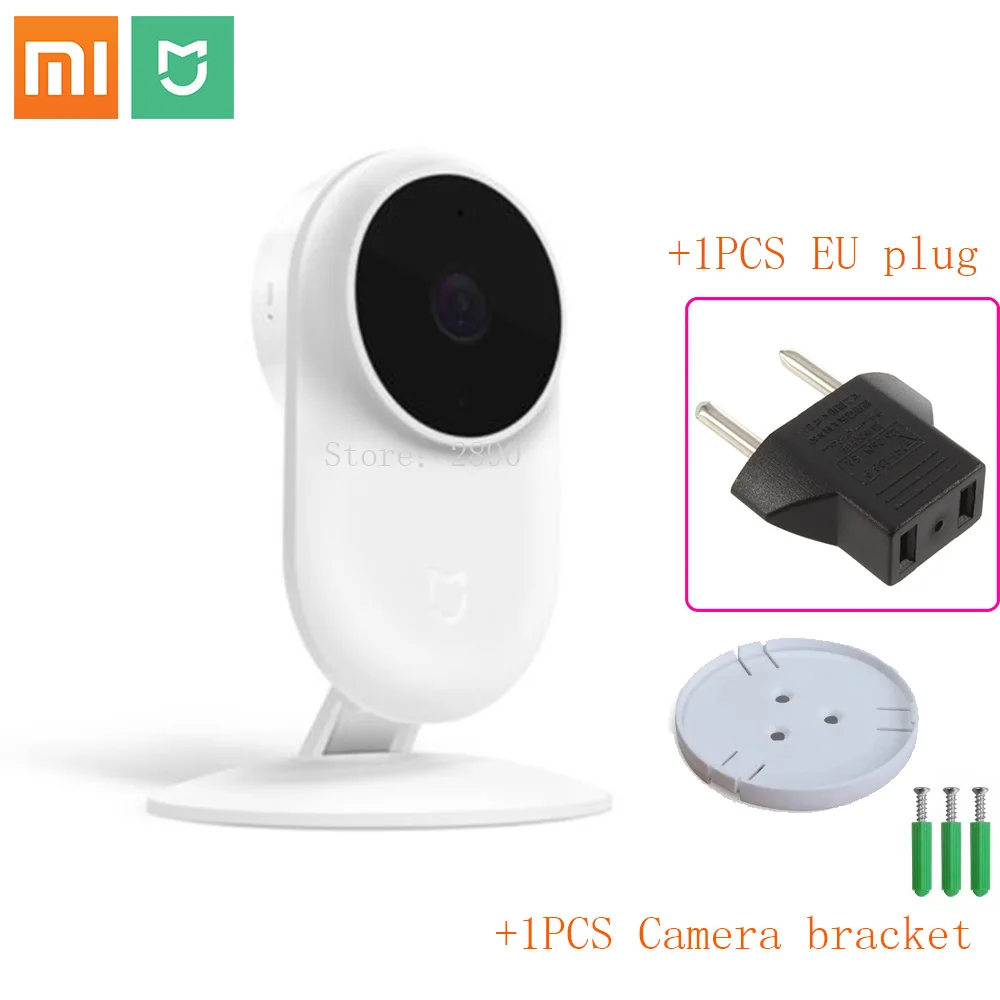 Оригинальная умная IP камера Xiao mi jia 1080P 2,4G Wi-Fi 130, широкоугольная камера 10 м, с функцией ночного видения, с отслеживанием, умная домашняя камера mi - Цветной: camera EU add