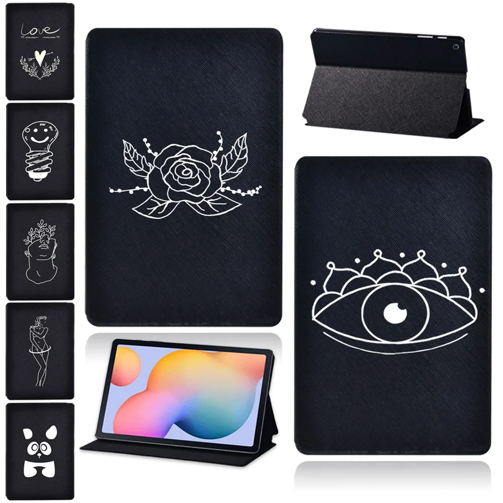 

For Samsung Galaxy Tab S6 Lite 10.4 Inch Tablet Case PU Leather Stand Cover Case + Free Stylus