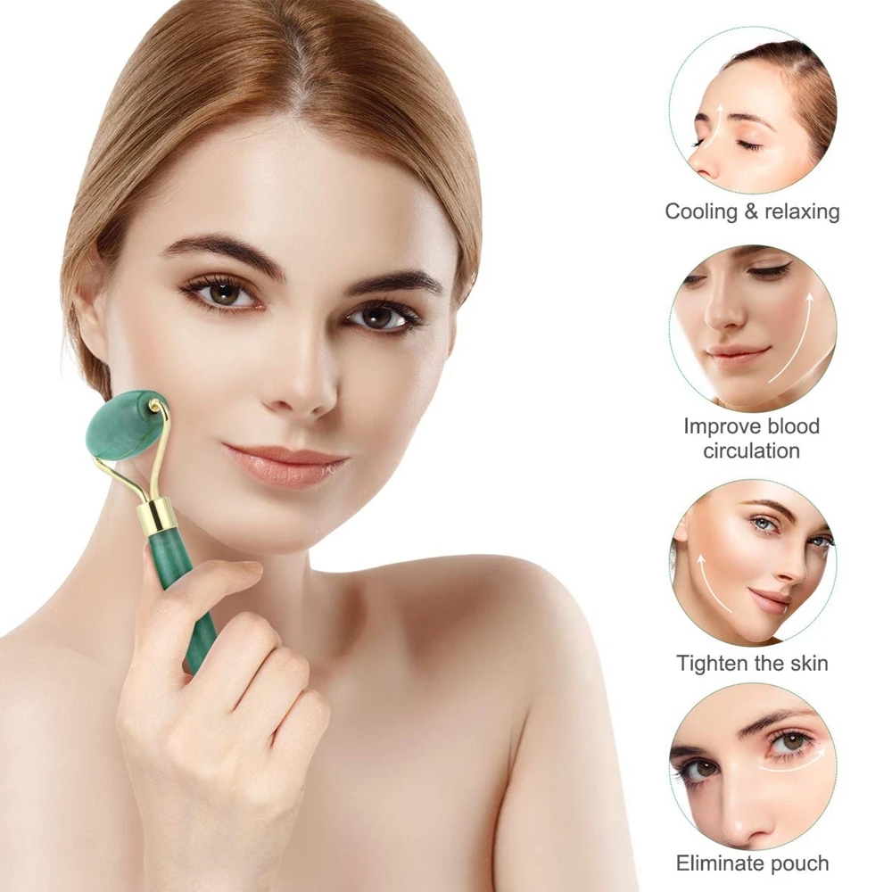 Facial Roller Natural Jade Quartz Face Stone Beauty Massage Tool Lift Massager Dropshipping | Бытовая техника