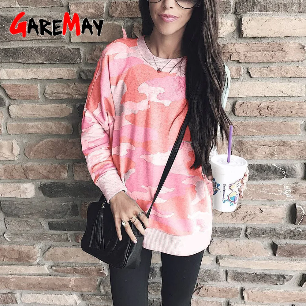 Зимние пуловеры Камуфляжный Свитшот весенний Повседневный свободный свитер с