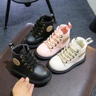 2021 весенние ботинки martin в британском стиле для autumn1-2-3-4-5 лет; Детские зимние ботинки наивысшего качества с добавлением шерсти; Теплая нескользящая Мягкая подошва