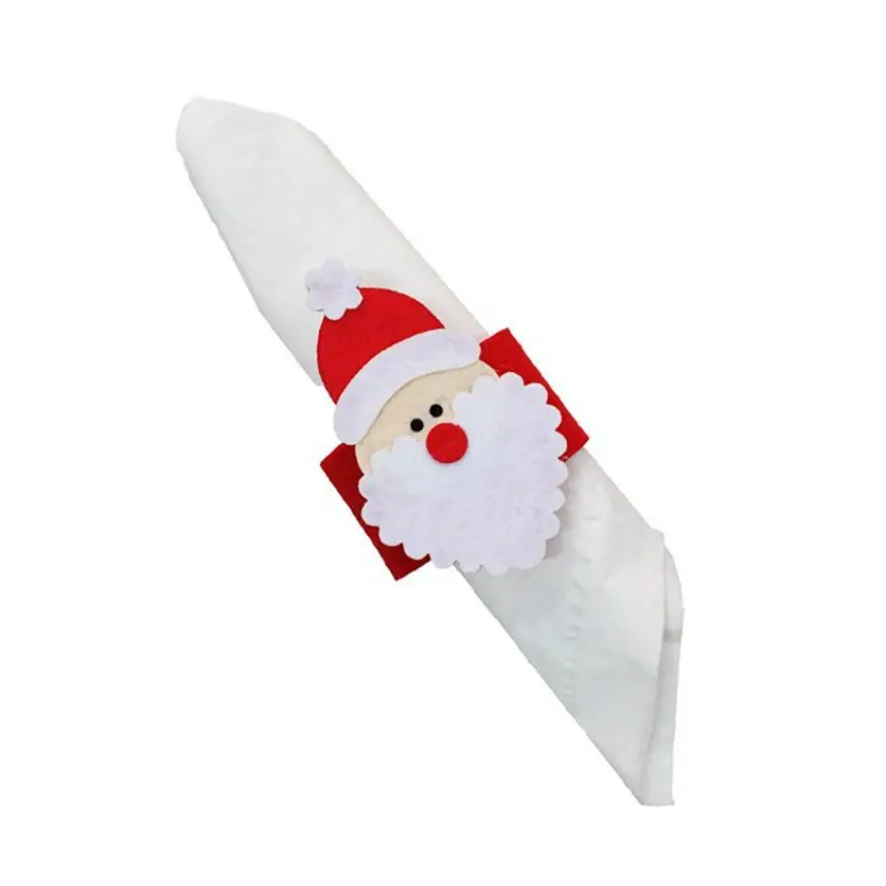 

New Christmas Decorations Non-woven Stereo Cute Santa Napkins Hotel Home Table Napkins Buckle Dropship