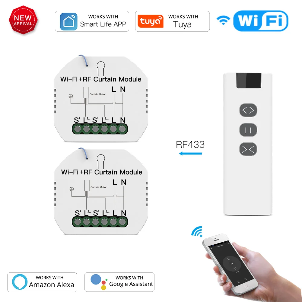 Переключатель для штор Tuya Smart Life с Wi Fi и дистанционным управлением|Автоматическая
