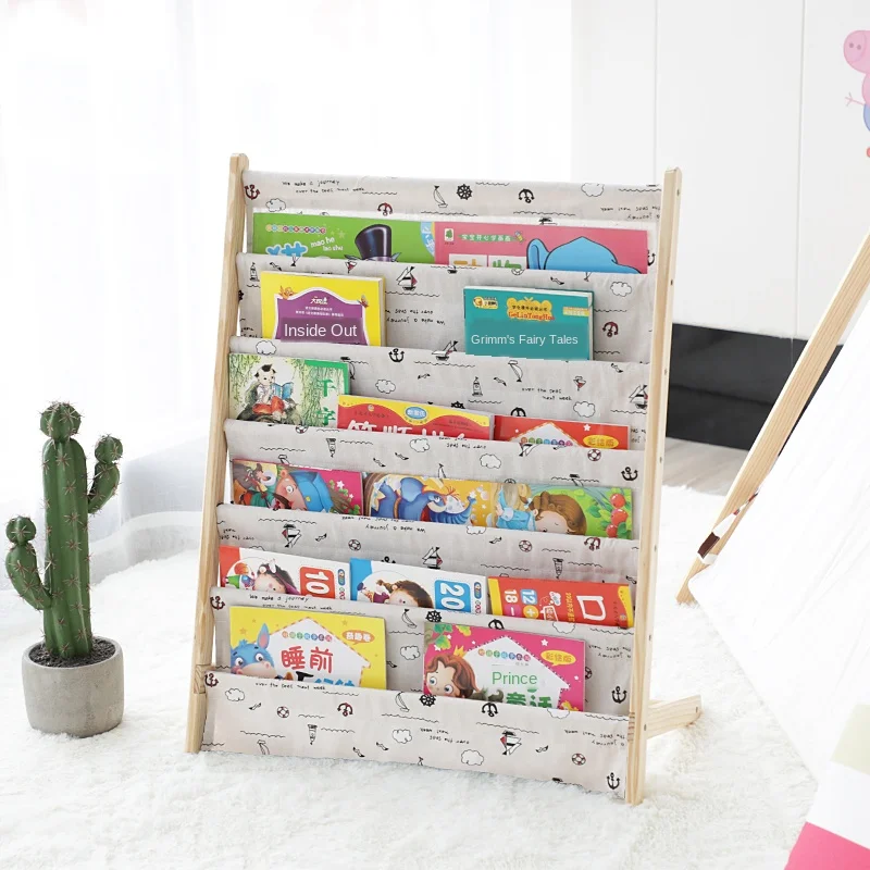 Многоуровневая детская книжная полка из чистого массива дерева детский книжный