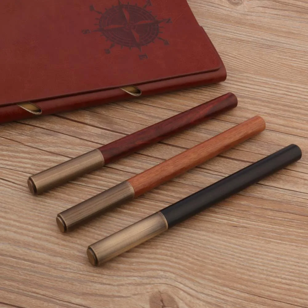 High Quality 007 WOOD Fountain Pen Brass Sandal wood Spin INK Pens Office Writing Supplies New | Канцтовары для офиса и дома