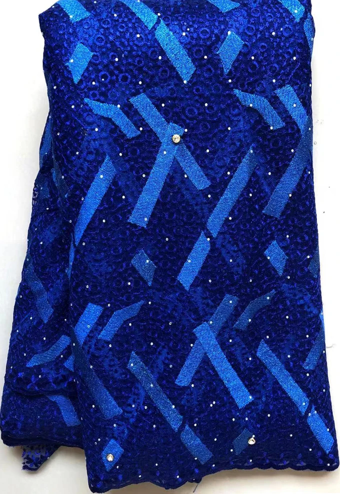 Blue African NET Lace Embroidery tulle 2019 Switzerland French Nigerian Fabrics High Quality NLL4588 | Дом и сад