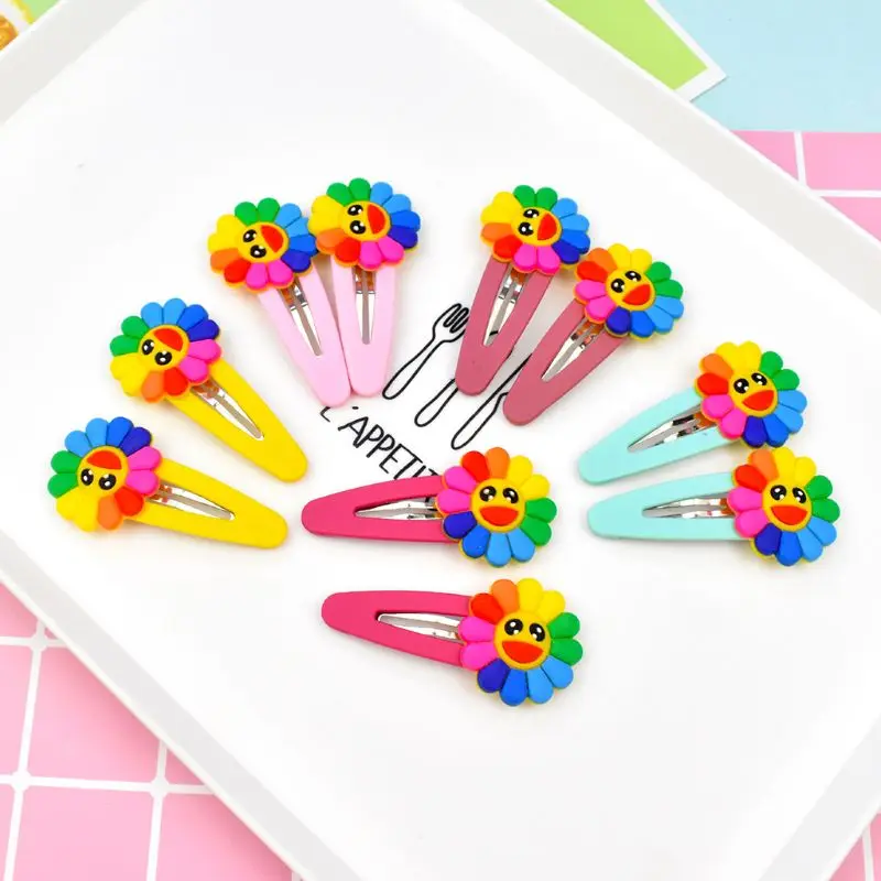 Японская детская резиновая Заколка-краб для девочек милая Радужная цветная