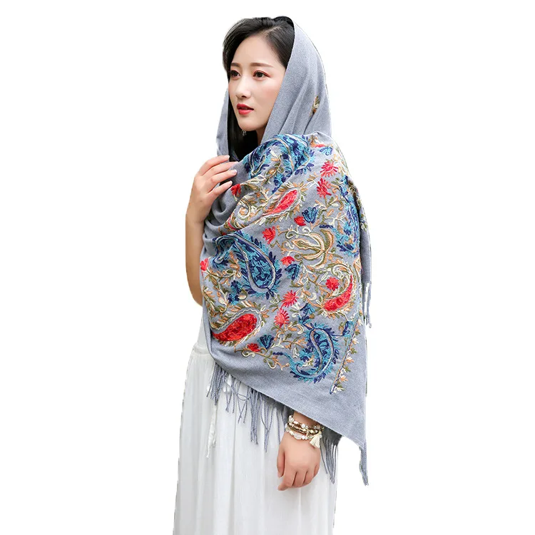 Бренд горячий новый дамы имитация кашемира вышитые шаль шарф осень и зима кешью