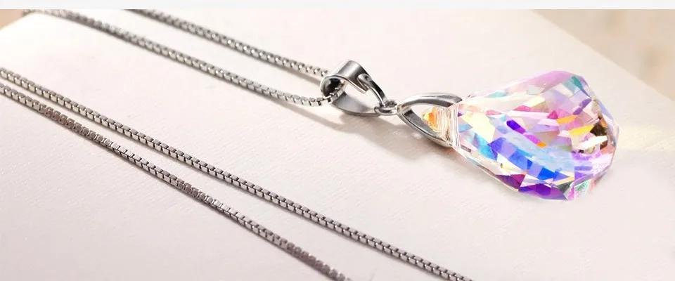 Neoglory, ювелирные наборы, сделанные с элементами SWAROVSKI, Кристальные прозрачные ожерелья и серьги, Свадебные для женщин,, новые подарки T1