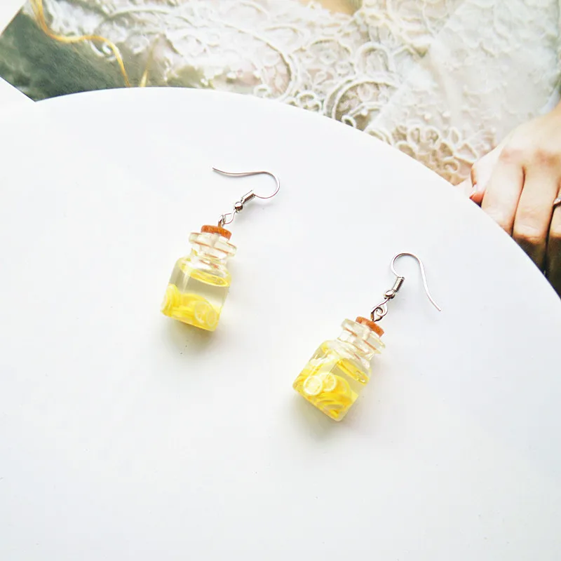 

2020 new arrival geometric juice fruit exaggerated long acrylic acrylic pendant earrings for women punk nightclub pendant jewelr