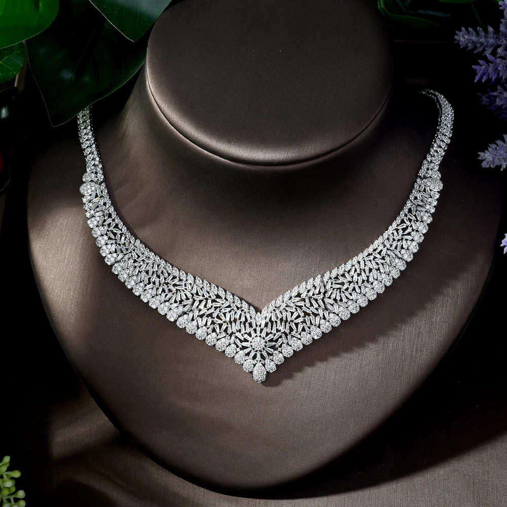 HIBRIDE CZ Африканские свадебные ювелирные наборы 4 шт. ожерелье серьги кольцо и