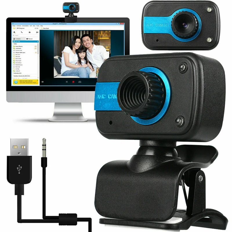 

HD USB WebCam with Clip Drive-Free Computer Camera with Microphone (480P)