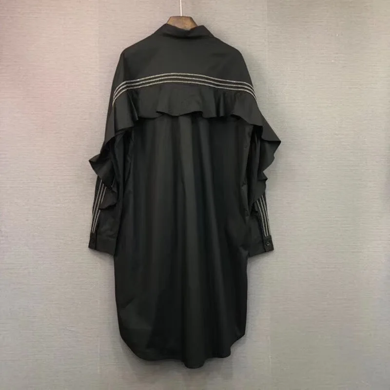 Blusas mujer de moda 2019 Новая женская модная белая длинная рубашка знаменитостей с