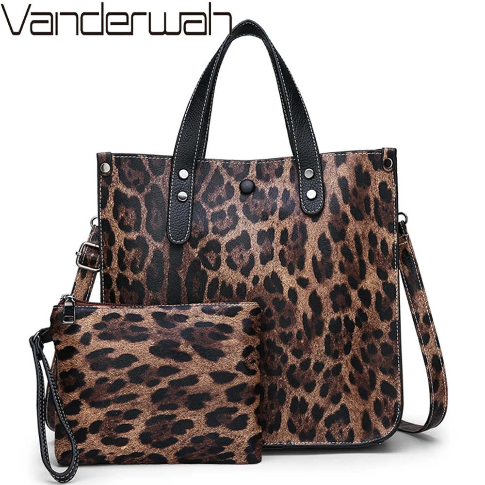 

Luxury Soft Leather Handbags High Quality Women Leopard Tote Bags Casual Shopping Bag Vintage Shoulder Bags Purses and Handbags