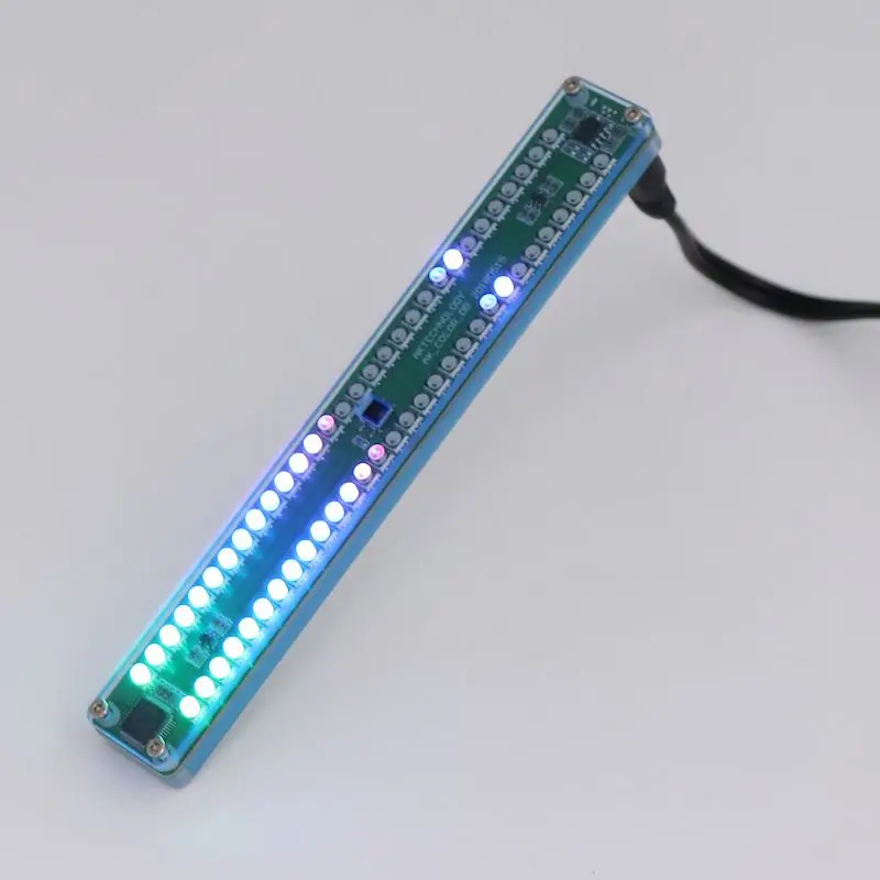 Двойной 30 цветной музыкальный аудиоспектральный индикатор уровня стерео