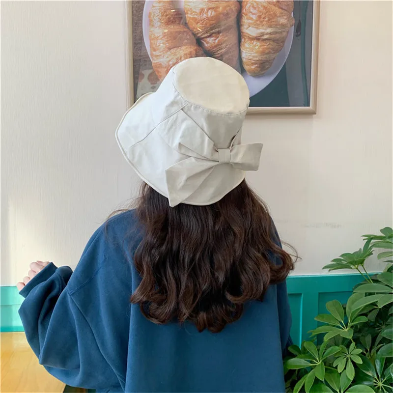 

Fisherman Hat women Spring /Summer Leisure Travel Sun Hat Soft Folding Bucket Hat Bowknot Sun Hat Girl Cap