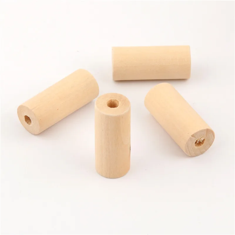 Необработанные бусины из натурального дерева 20 шт. цилиндрическая деревянная