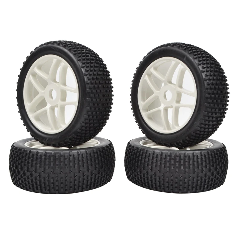 

4PCS RC 1/8 Buggy Tires & Wheels Rims 17mm Hub for Traxxas HSP Tamiya Kyosho HPI Savage XS TM Flux MT LRP