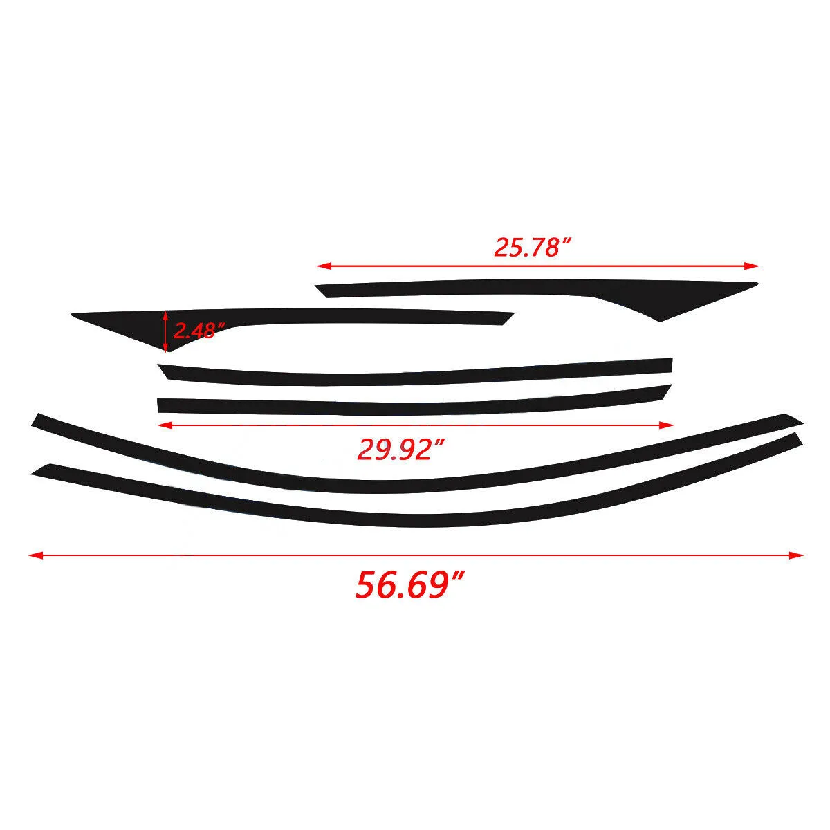 

Black Car Vinyl Window Stickers 6x For Honda Accord Sedan Left & Right