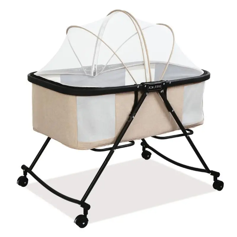 

Baby Bed Foldable Portable Baby Bed Multifunctional Cradle Bed For Newborns Comfort Bb Bed With Roller