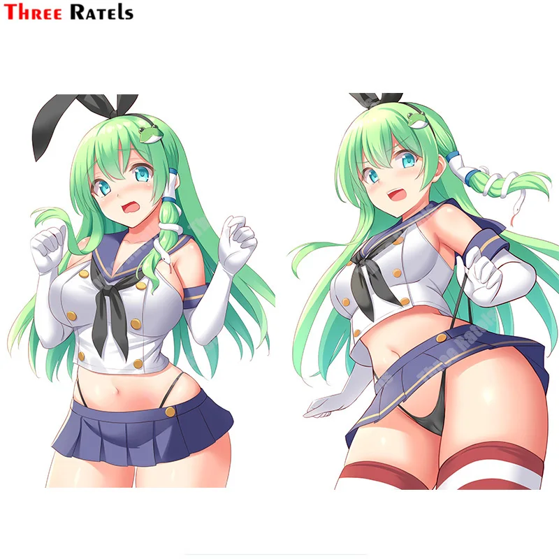 

Наклейки на бампер и багажник Three Ratels B56 Kochiya Sanae и Shimakaze Touho аниме для окклюзия, царапин, декоративные наклейки Waterprof