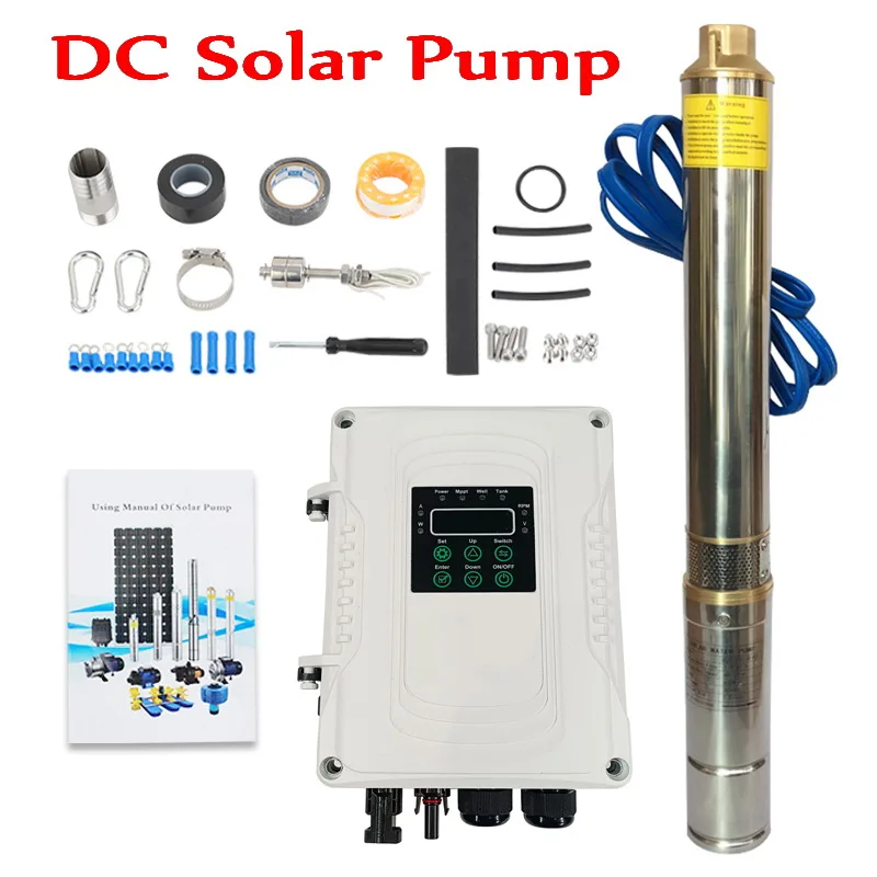300W 400W 550W 600W DC48V Brushless high-speed solar deep water pump with permanent magnet motor for home &amp agriculture farm |